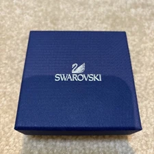 Swarovski Blue Cardboard Empty Storage Box Packaging Earrings 3.5" x 3.5" x 1.3"