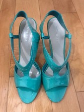 Nine West Wms Aqua Patent Leather Heels 8.5