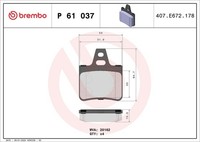 Brembo Bremsbelagsatz, Scheibenbremse P 61 037 FüR CitroËN