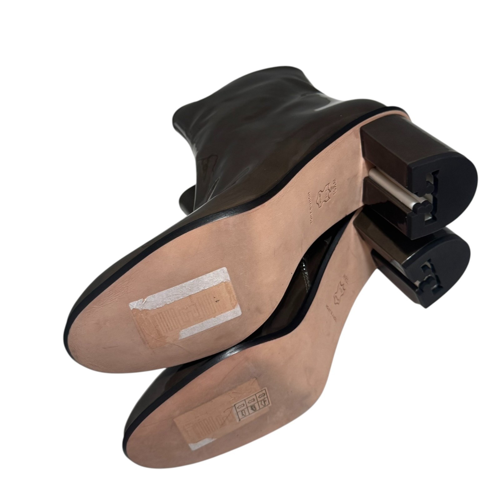 TORY BURCH Brooke Patent Leather Stamped Heel Ankle Boot 10.5, Dark Moss- NEW thumbnail 6