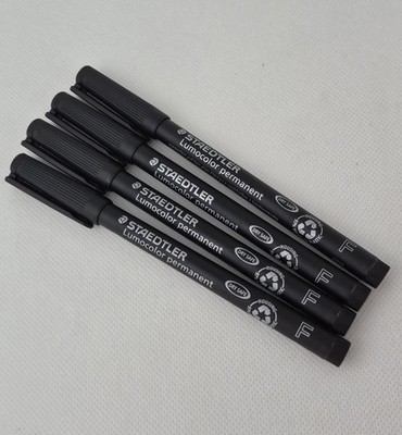 4x STAEDTLER Lumocolor permanent F 318-9 schwarz | Permanentmarker |