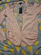 Ladies New Look Pink Rose Cardigan Brand New With Tags Never Worn Size 12