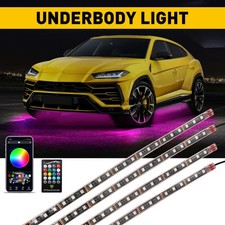 4x Underglow LED Under Car Tube Strip RGB body Neon Light APP Remote Control UK