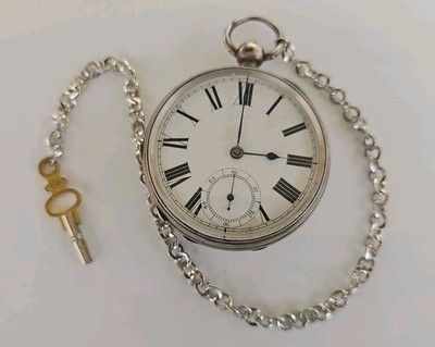 FARRINGDON D WALTHAM MASS SILBER TASCHENUHR POCKET WATCH - SPZ4