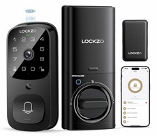 LOCKZO SMART LOCK WITH CAMERA 3-IN-1 WIFI DOORBELL KEYLESS ENTRY DOOR LOCK BLACK