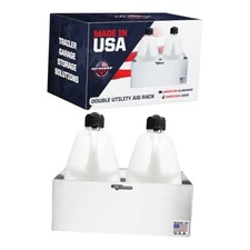  430 Utility Fuel Jug Holder Rack - Fits 2 5 Gallon Jugs -Made in USA- Silver