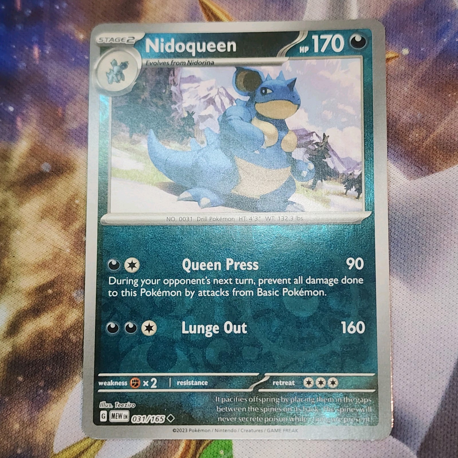 Pokémon Scarlet & Violet 151 Reverse Holo Rare Nidoqueen 031/165 Near Mint TCG
