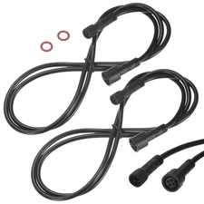 2-Pack Waterproof Extension Cable, 4 Pin 1Meter 22AWG for Spotlights [Black]