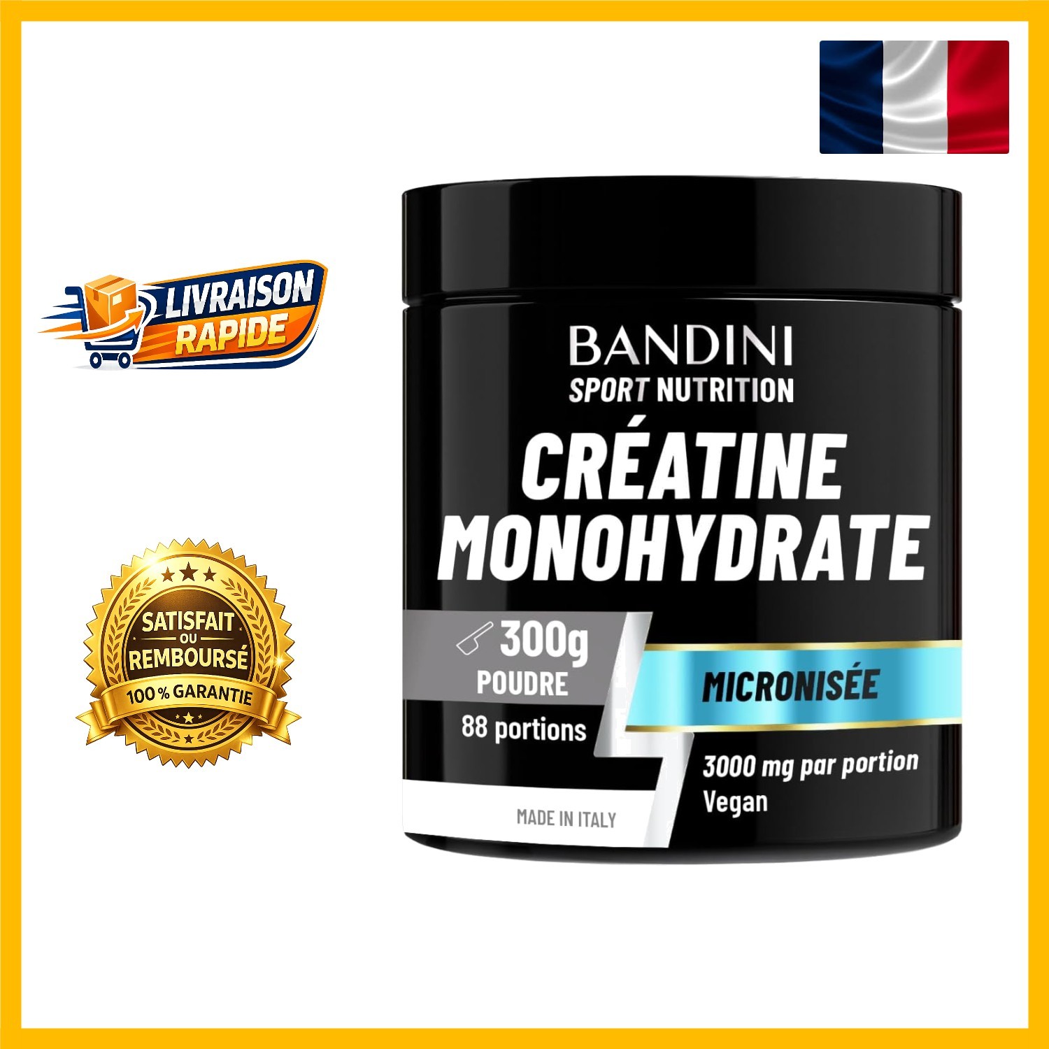 Créatine 100% Pure Poudre de 500g pour la Performance Sportive