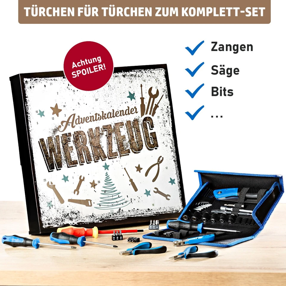 BRAST Adventskalender | Werkzeug-Set | Bits, Schraubendreher, Ratsche, Mini-Säge - Bild 3 von 4