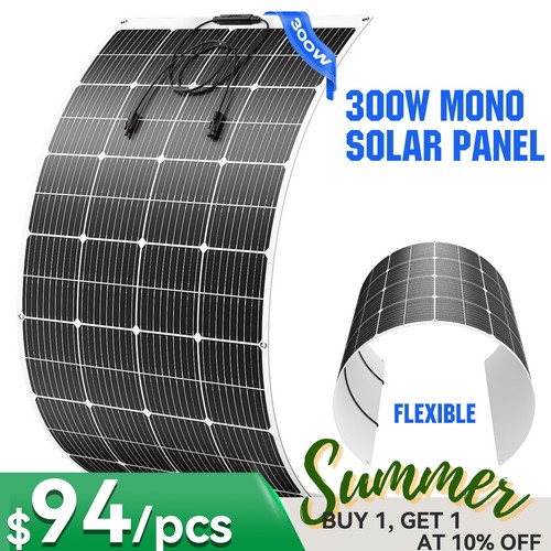 300W Flexible Solar Panel Mono 12V Portable Power Camping Home RV Battery Charge