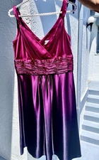 Ann Taylor Elegant Silk Fit & Flare Dress Sz 6 Gradient Fuschia/wine EUC
