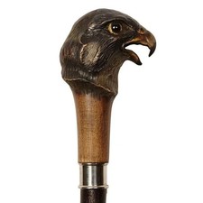 Eagle handle wooden hand carved walking stick for men women cane bird best giftQ