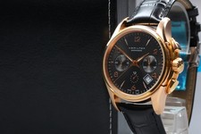 HAMILTON Jazzmaster Chronograph H326460 Black x Gold Plated Automatic Date Watch