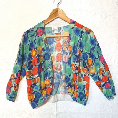 Christopher & Banks | Women's M Multicolor Abstract Open Front Cardigan