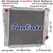 Aluminum 3 Row Radiator For Ford Bronco Wagonroadster 5.0l 302 V8 1966-1977