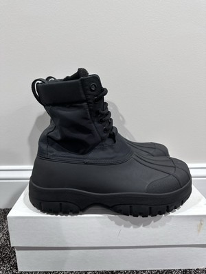 Celine Black Canvas Lug Sole Boots CELINE Lace-up Bulky Boots in Nylon Canvas and Leather, 36  main image 3