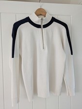 Ganni Long Sleeve Half Zip Jumper Cotton Mix  Size L Long Beach Knit