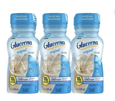 (6) Bottles Of Glucerna Original Homemade Vanilla Protein Shakes 8 Oz Carbsteady
