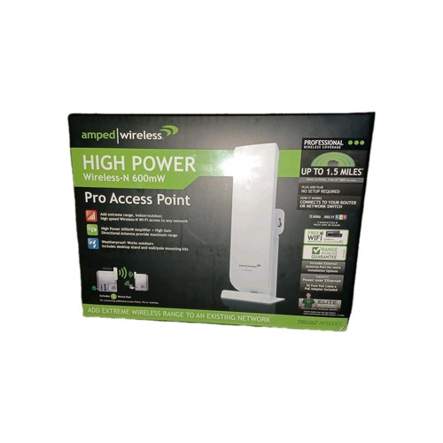 Amped Wireless AP600EX 1.5 Mile High Power Wireless-N 600mW Pro Access Point(LVR - Picture 1 of 6