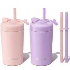 Kids Toddler Cups, 10 OZ Spill Proof Straw Cups for Toddlers, 2 Pack Leak-P...