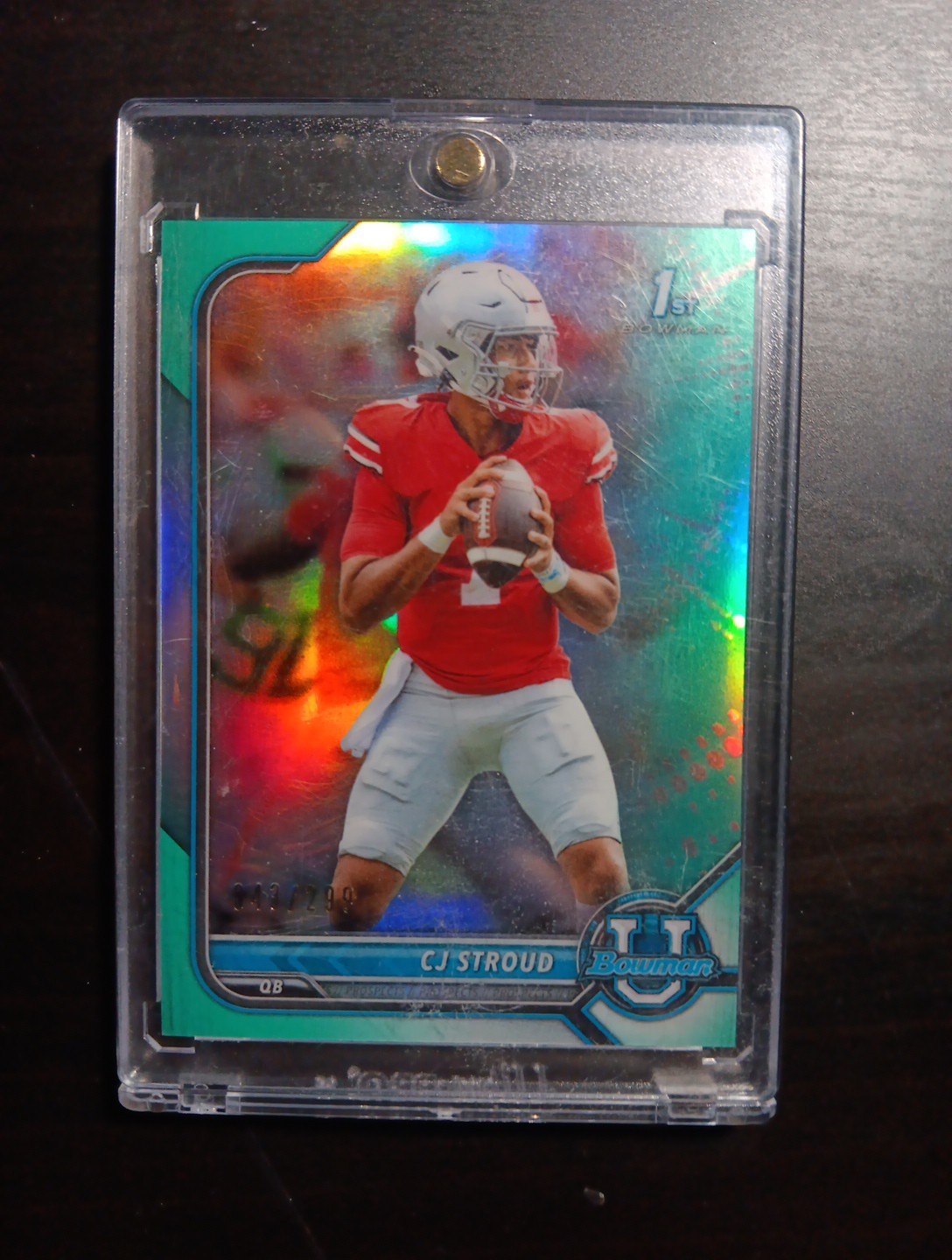 2022 Bowman University Chrome - C.J. Stroud #100 Aqua Refractor /299 (RC)
