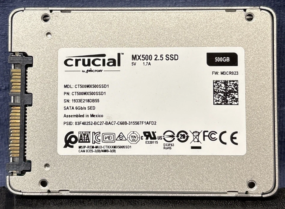 Crucial MX500 500GB SATA SSD CT500MX500SSD1 560/510MBs - Image 2 of 2