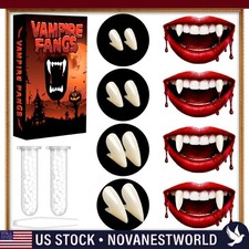 Vampire Fangs Teeth Kit 4 Pairs Halloween Costume Cosplay Fake Teeth