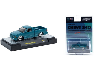 #ad 1995 CHEVROLET S10 PICKUP TEAL 1 64 DIECAST MODEL CAR BY M2 31500 HS74 $11.99