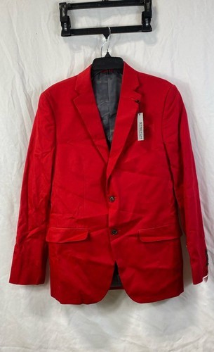 NWT J. Ferrar Mens Red Long Sleeve Stretch Single-Breasted Blazer Size 38 Long