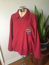Men s Pendleton Chief Joseph Pattern Brick Red Bomber Jacket, XL