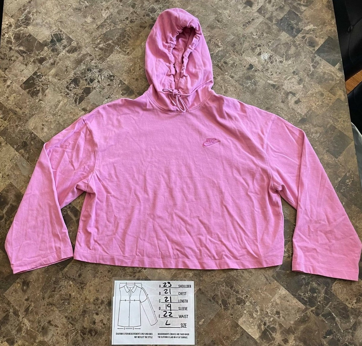nike crop top hoodie pink