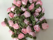 Satin Ribbon Roses Buds Embellishments Large 24 Colours 