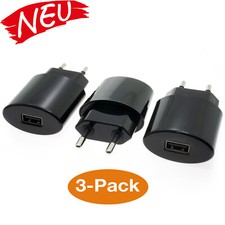 Ladegerät 1A schwarz USB Euro-Stecker 2 Pin für PDA Tablet Handy Smartphone