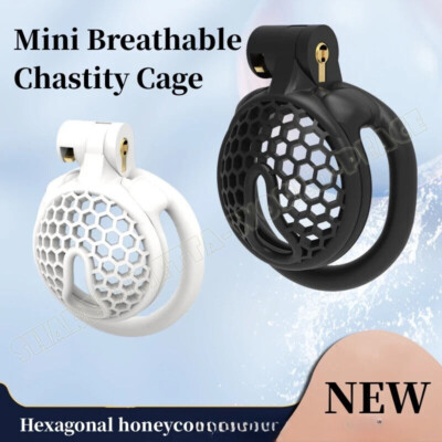 Male Mini Honeycomb Chastity Device Lock Multi Hole Breathable Chastity Cage 