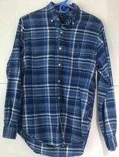 Polo Ralph Lauren Indigo Oxford Men's Multicolor Plaid Button Down Shirt Small