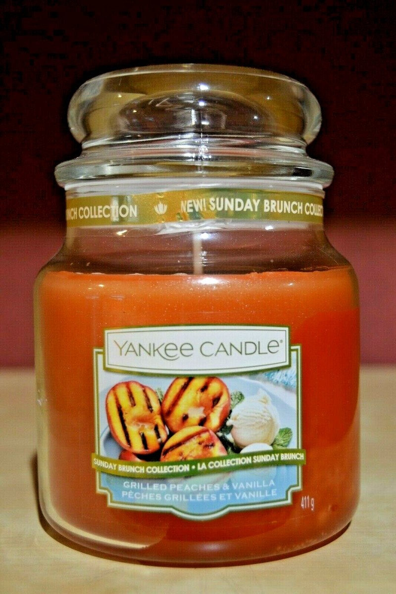 Yankee Candle Grilled Peaches & Vanilla - Candela Profumata Con Aroma Di Pesche Grigliate E Vaniglia - Foto 2