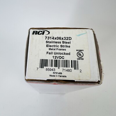 Rutherford Controls RCI 7314x06x32D 7 Series SS Electric Strike Fail Unlocked