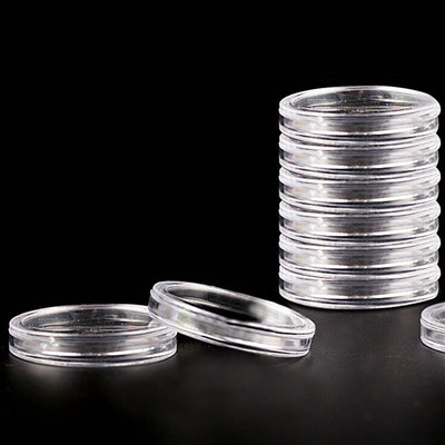 10 x 40 mm Clear Cases Coin Lagerung Kapseln Halter Plastik wiederverwendb.YR