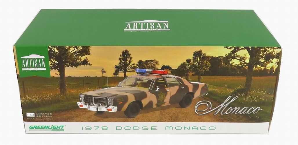 DODGE Monaco Police Shérif Fais-Moi Peur Camouflage 1/18 Dukes of Hazzard | UK