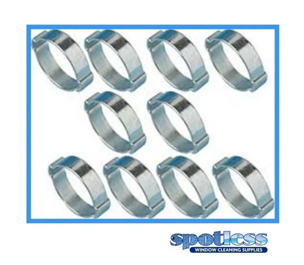 PVC POLE HOSE DOUBLE EAR O CLIPS 10PK WATERFED POLE WINDOW CLEANING