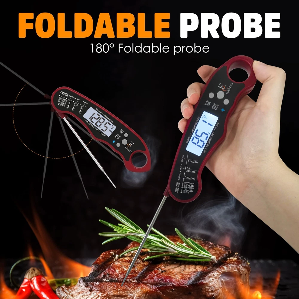 Digital Meat Thermometer for Cooking and Grilling, Candy Thermometer, BBQ Gri...