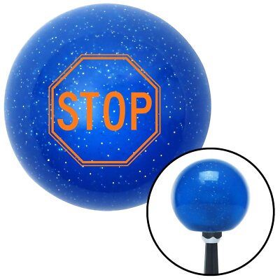 Orange Stop Sign Blue Metal Flake Shift Knob USA Shifter Auto drag hurst jdm fly