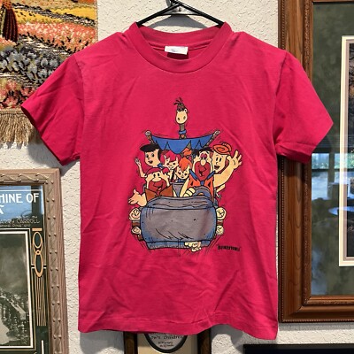 Vintage 1991 RARE The Flintstones Family Kids Shirt Size Large