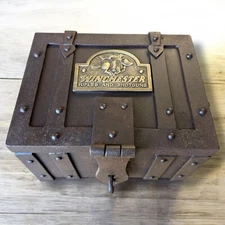 Winchester Cast Iron Strong Box Antique Finish Brass Tag Vintage Western Decor