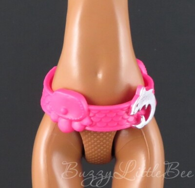 #ad Monster High Doll Lagoona Blue Ghouls Night Out Pink Shark Belt $5.59