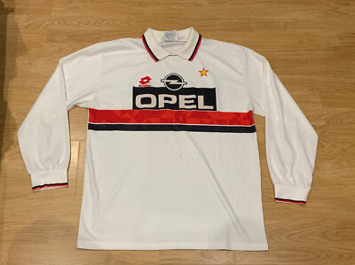 AC Milan 93 94 Away Shirt Lotto Long Sleeve L/S Opel/Motta Italy