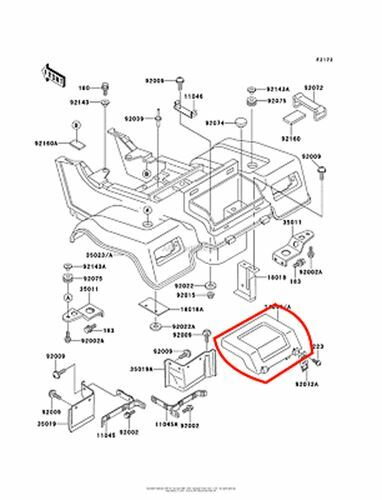 Genuine OEM Kawasaki Rear Fender Cover – Fits Bayou – 14024-1477-6A