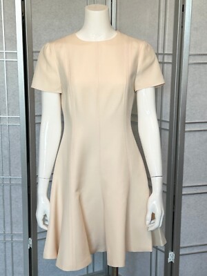 Valentino Cream Wool and Silk A-line Mini Dress