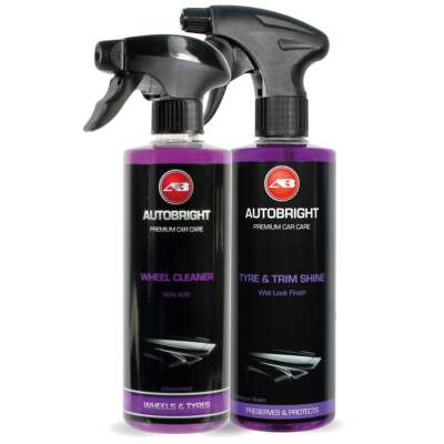 Alloy Wheel Cleaner Tyre Dressing Wet Look Shine 2x 500ml Autobright